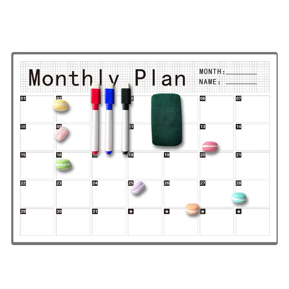 

Erasable Household Creative Magnetic Calendar Schedule Soft Magnetic Refrigerator Sticker Message Board