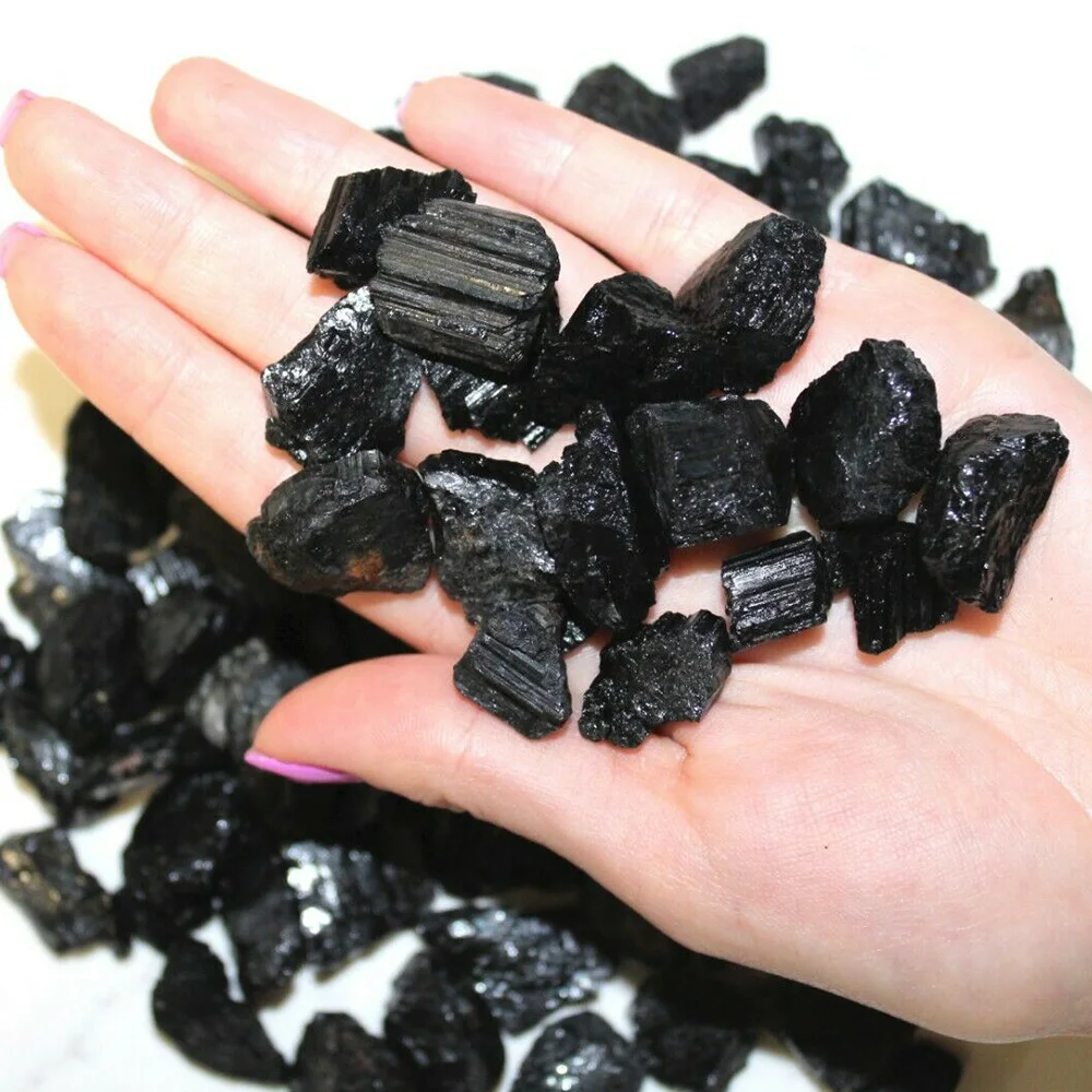 

Black Tourmaline Rough Natural Stones 50-100g Bulk Wholesale Crystal Raw Specimens Collectible Feng Shui Home Decoration