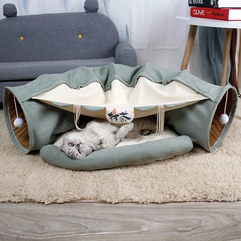 Pet Cat Tunnel Funny Kitten Animals Play Tunnel Tube Collapsible Training Toy for Dog Cat Rabbit Ferrets Beds Pet Toy