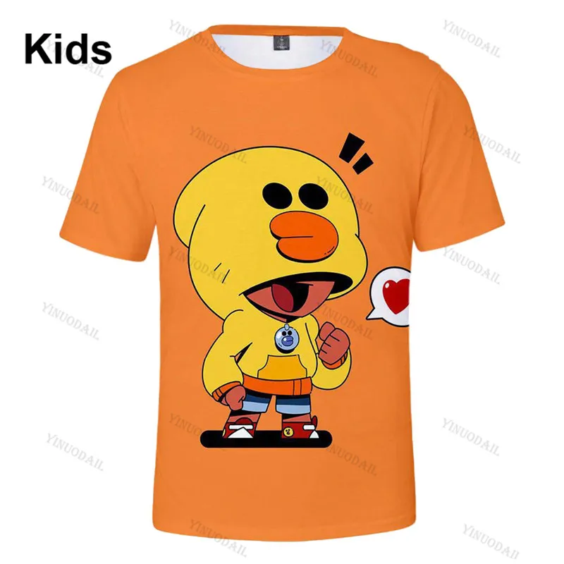 

Barley and Star,Children Cute Crow Shoot Shoot Game 3D Tshirt Men Clothing Harajuku Shirt Kids Leon Tops Boys Girls