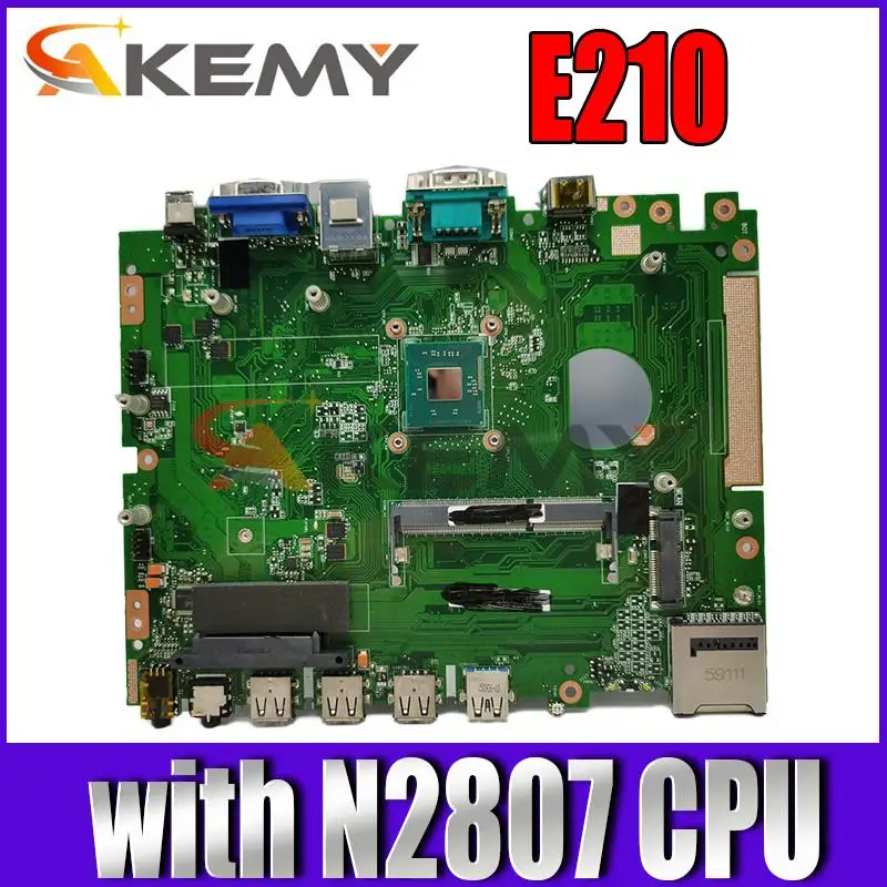 

Материнская плата AKEmy E210 для настольных ПК ASUS E210, настольные платы с процессором N2807, протестированная полная 100%