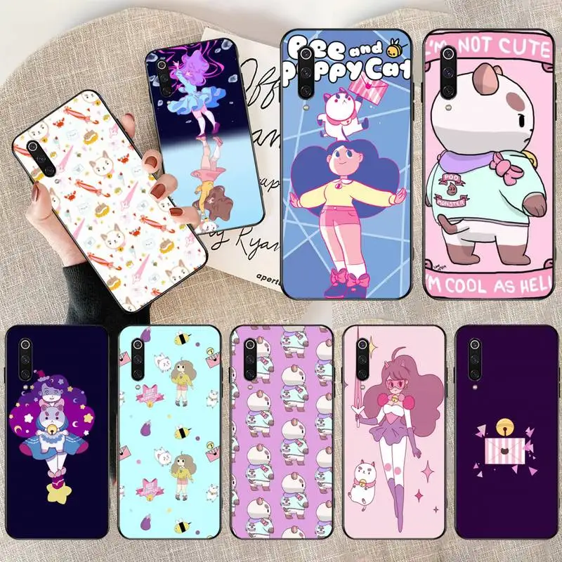 HPCHCJHM Пчела и Puppycat черный ТПУ мягкий резиновый чехол для телефона Xiaomi Mi10 10Pro 10 lite Mi9