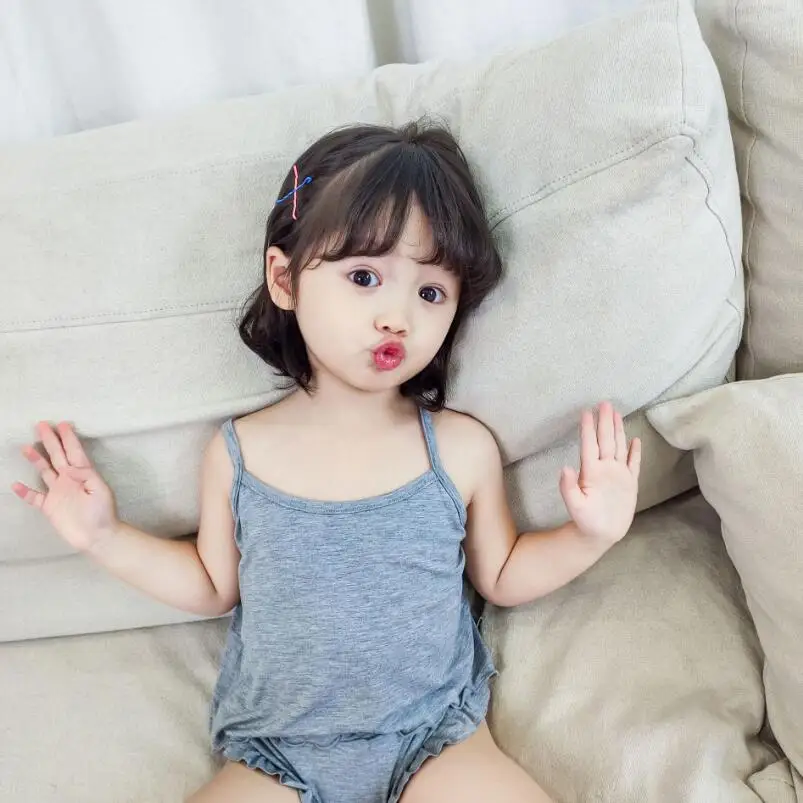 Летние пижамы 2020 года однотонные топы на бретелях + шорты комплект из двух