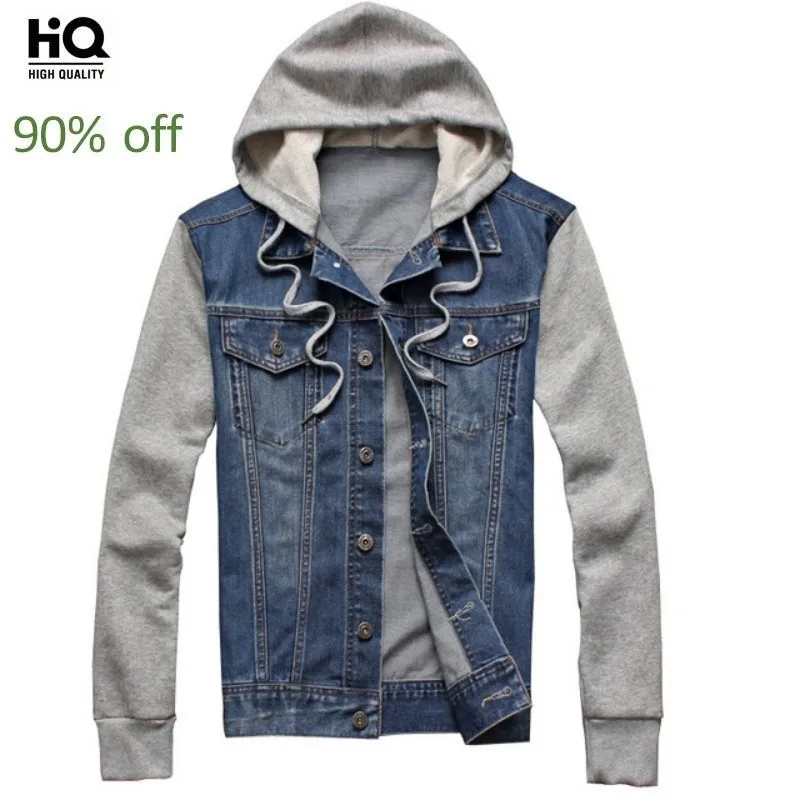 Новинка 2020 модные мужские повседневные джинсовые куртки с капюшоном Осенние