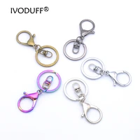 5x 30mm flat key ring with lobster popular classic plated lobster clasp key holder chain jewelry making for keychain