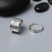 morivovog 925 sterling silver wide letter rings for women vintage japan korea simple design rings festival jewelry bague femme