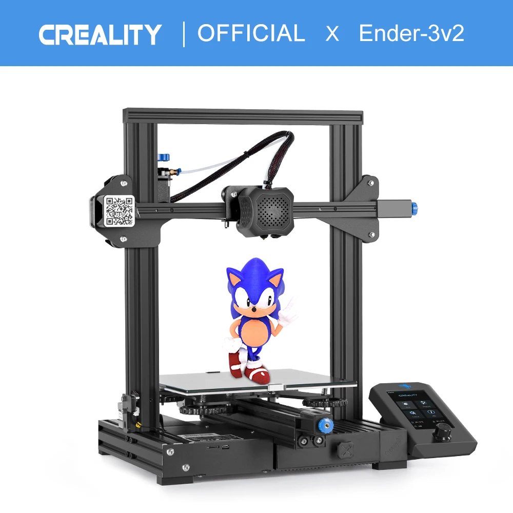 

CREALITY 3D Ender-3 V2 Mainboard With silent TMC2208 Stepper Drivers New UI&4.3 Inch Color Lcd Carborundum Glass Bed 3D Printer