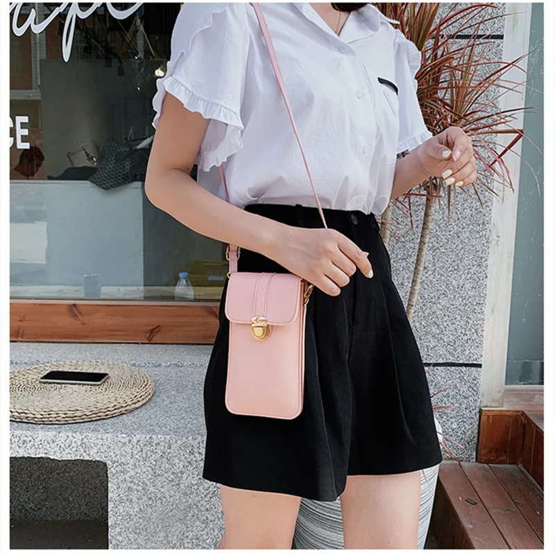 2020 новый мобильный телефон с сенсорным экраном кошелек для смартфона кожаный на