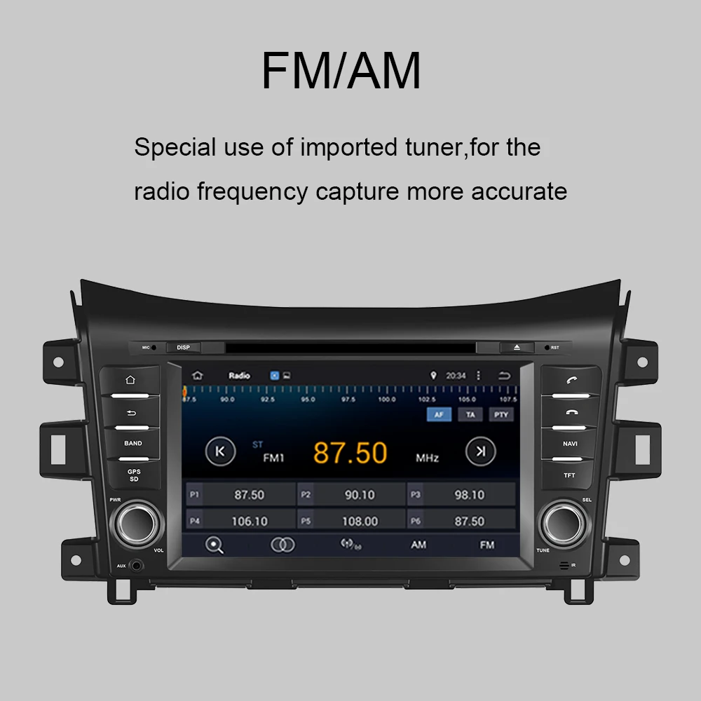 Автомобильный мультимедийный DVD-плеер с GPS-навигацией для Nissan NP300/Navara 2014-2022 Android 10 0