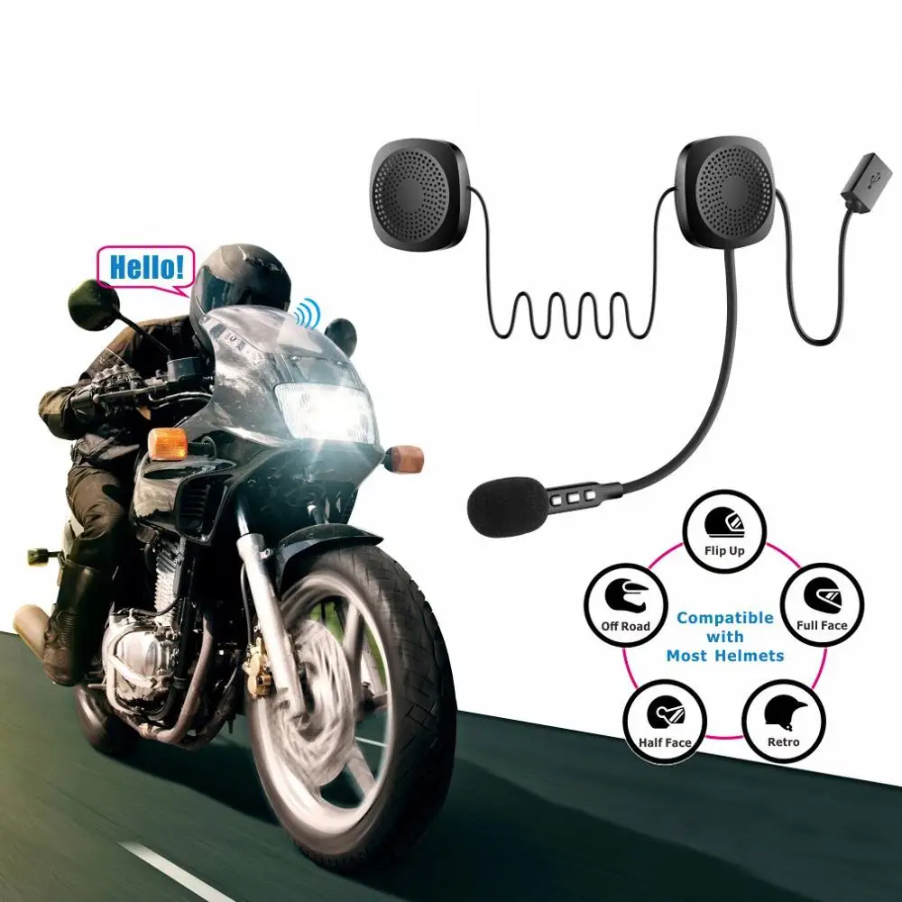 

New Helmet Headset T2 Wireless 5.0 Motorcycle Helmet Headset Stereo Speaker Headphone Helmet Headset Stereo Speaker