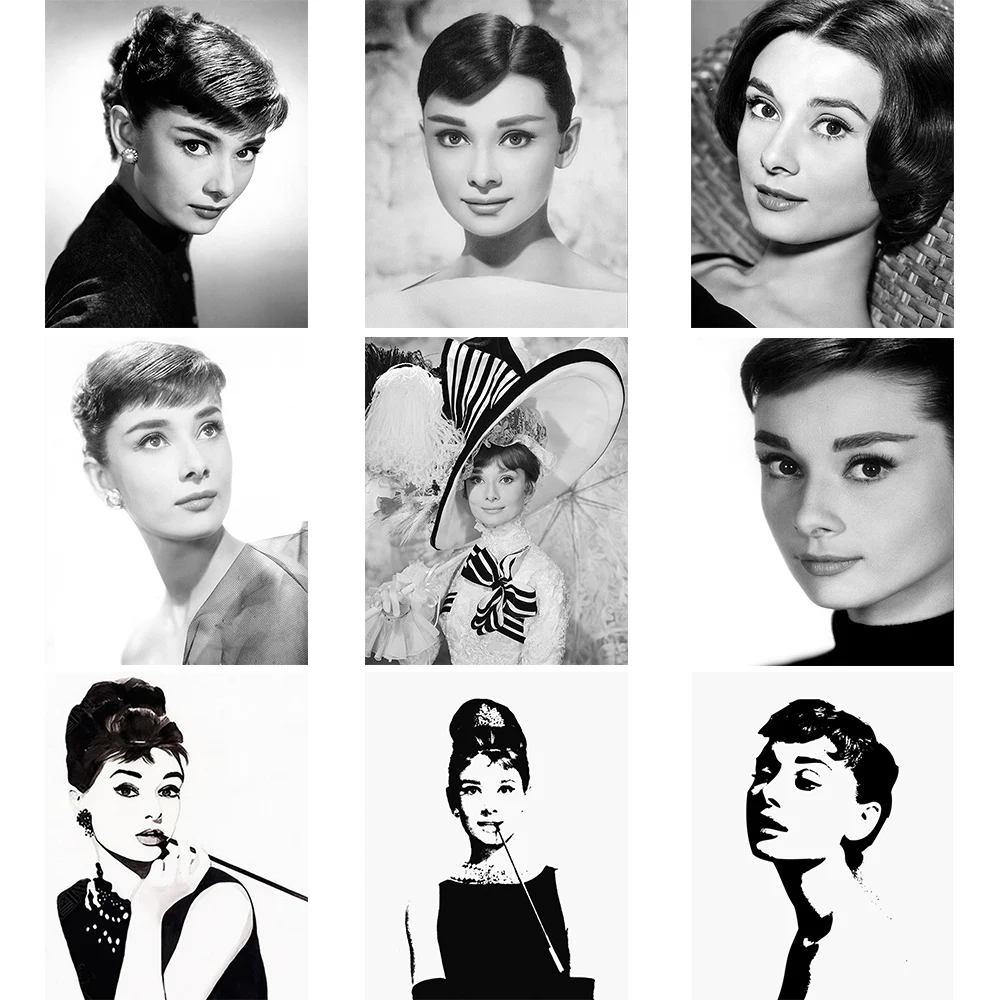 

Audrey Hepburn Diamond Embroidery 5D DIY Cross Stitch Full Drill Film Star Diamond Mosaic Set Wall Celebrity Decoration Gift