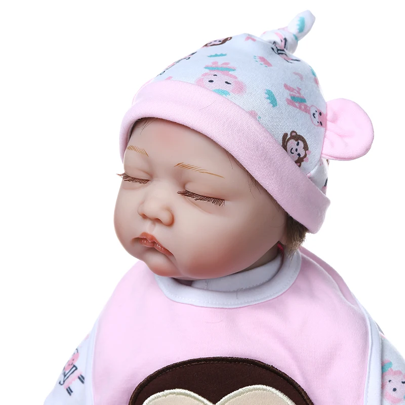 55 см мягкие силиконовые реалистичные Пинки reborn baby sleeping bebe Кукла touch cudly doll ручная