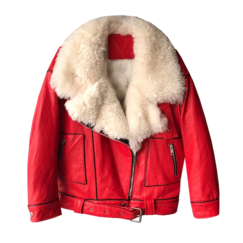 Женская шерстяная куртка на утином пуху Корейская зимняя с натуральным мехом