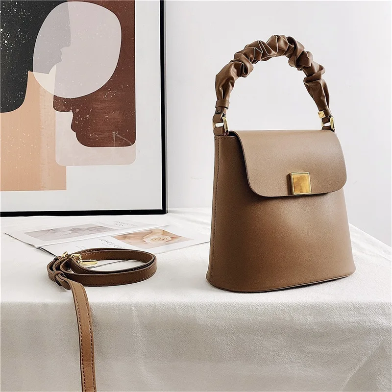 

Новинка 2021, Дизайнерская кожаная вместительная сумка-мешок, модная сумка через плечо, многофункциональная сумка-тоут для женщин