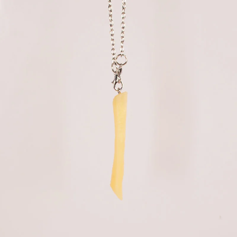

New simulation fried chicken legs and french fries necklace fun little gift personalized necklace men and women trendy pendant j