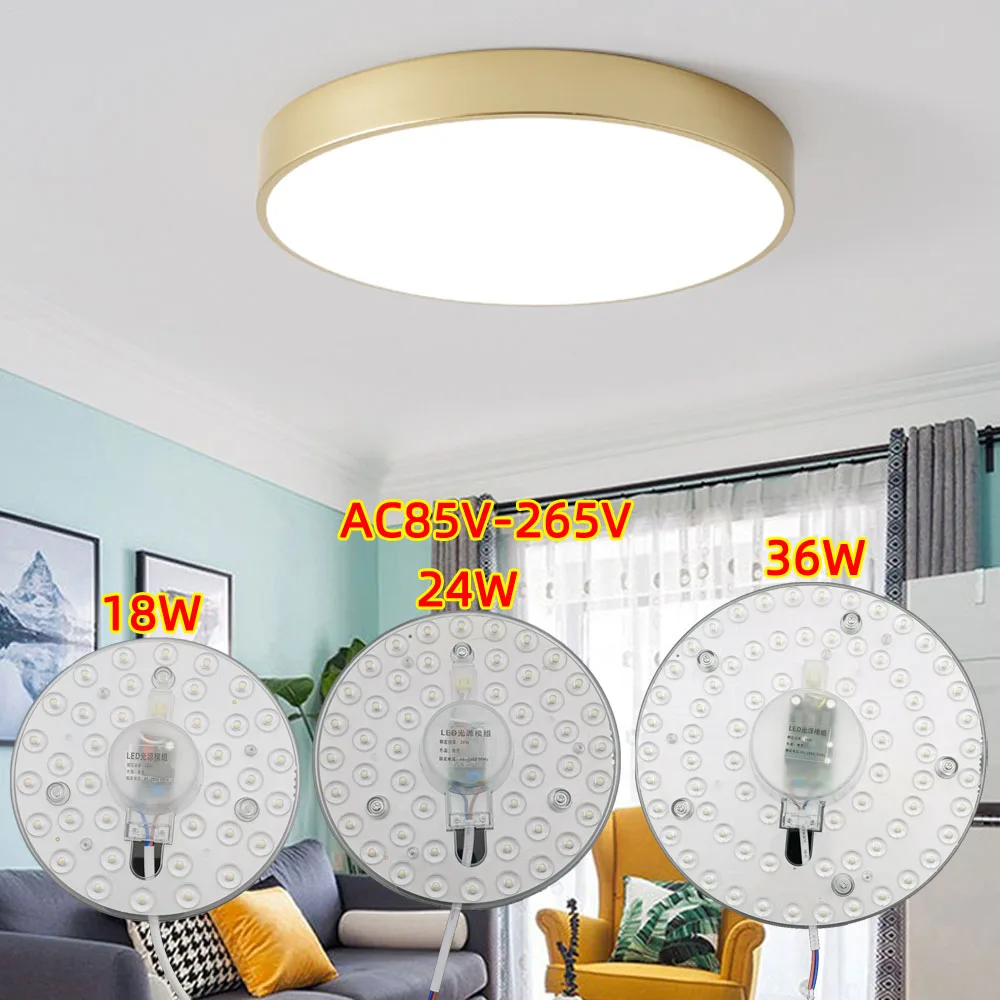 Потолочные лампы светодиодный модуль 85-265V AC220V 110V 36W/18W/24W светильник заменить