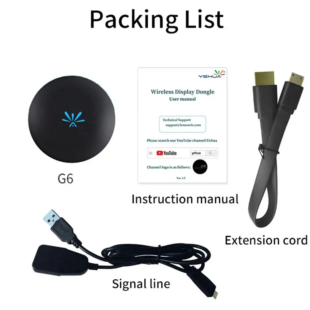 2019 Новый G6 беспроводной дисплей приемник 2 4/5G Wi-Fi 4K 1080P ТВ экран зеркальное адаптер