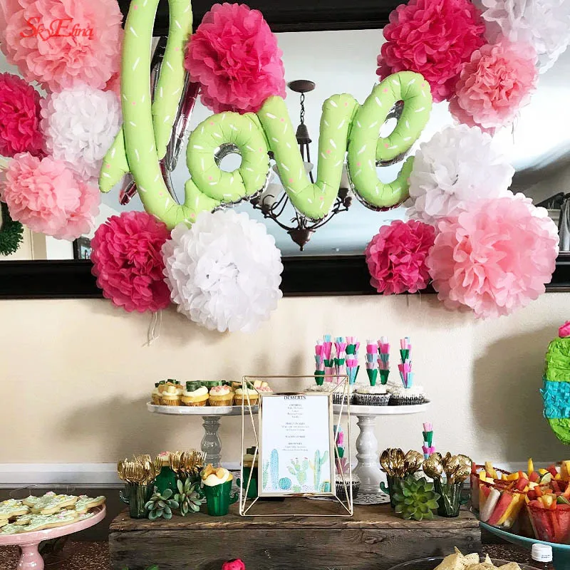 10 шт. 6 8 дюймов тканевая бумага помпоны цветы шары вечерние для детского душа