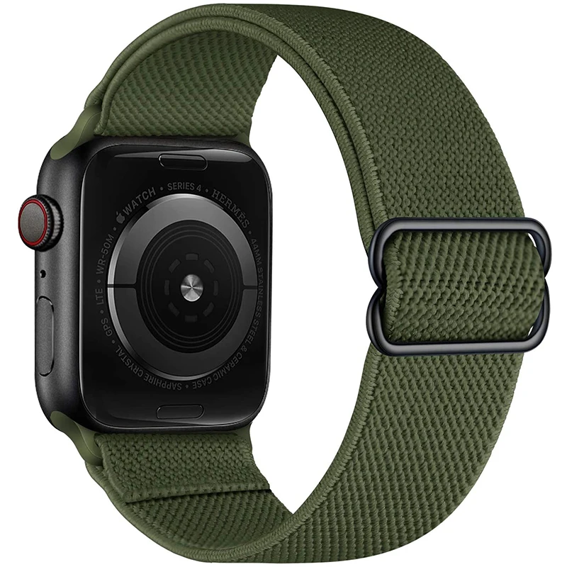 

Elastic Nylon Solo Loop Strap Band 44mm 40mm 38mm 42mm Adjustable Bracelet Series 3 4 5 6 Se Wristbands