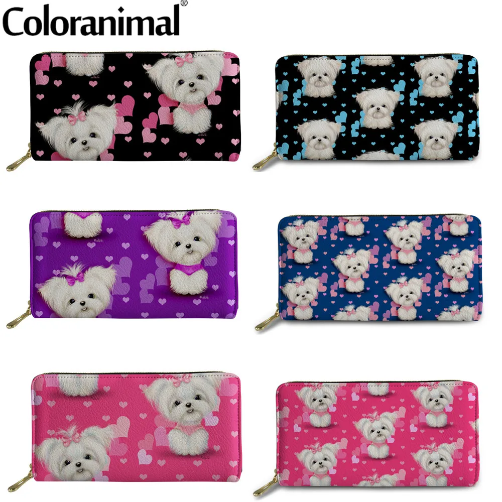 Новинка женские длинные кошельки Coloranimal для покупок из кожи Женский Повседневный