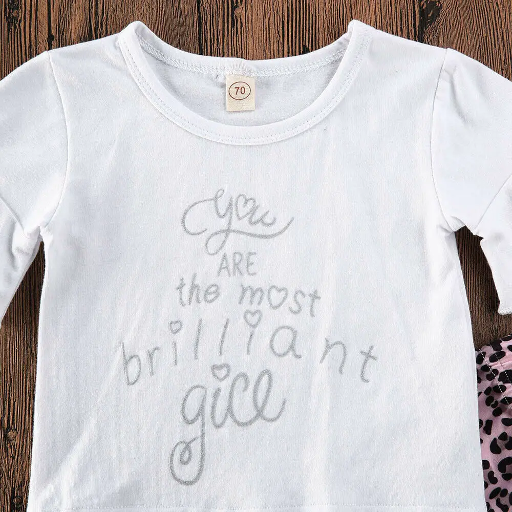 Комплект одежды из 2 предметов для маленьких девочек топ с короткими рукавами и