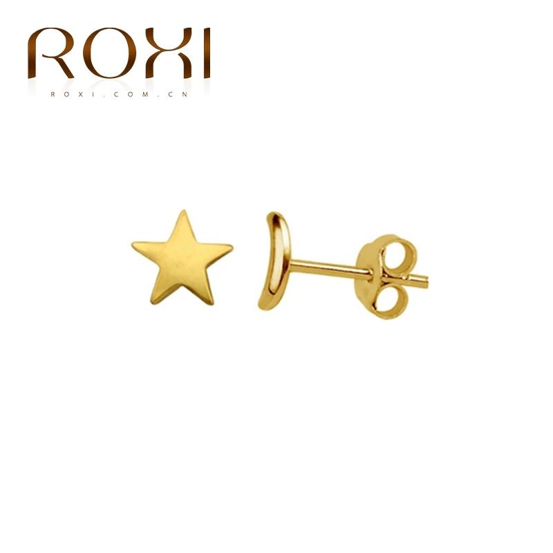 Женские Асимметричные блестящие серьги-гвоздики ROXI INS с Луной и звездами