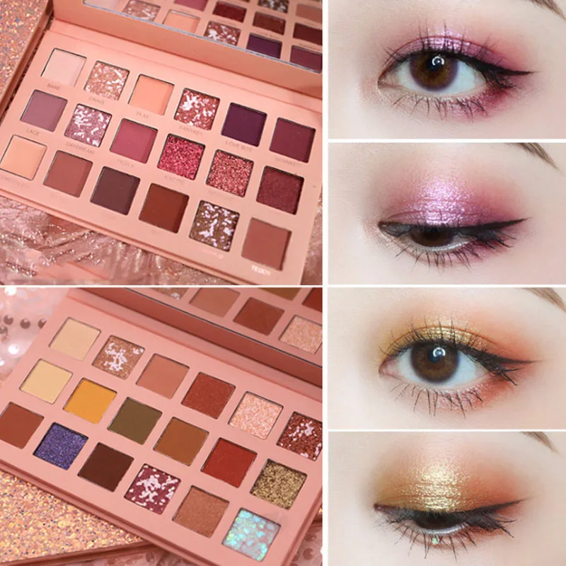 NOVO 18 оттенков розовый матовый жемчужный тени для век палитра макияж блестящий