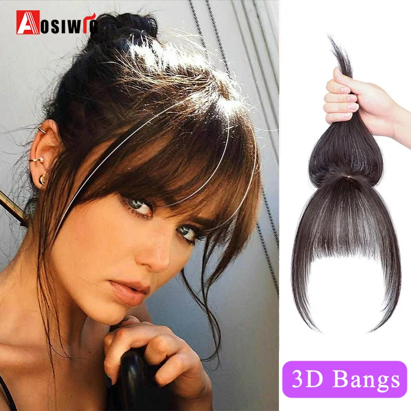 Synthetic Bangs Wig Fake Hairpiece Clip In Hair Extensions False Natural Hair on Hairpins for Women Fringe Pieces Artificial halo hair extensions no clip in fish line false hairpiece synthetic hair piece colored natural brown black fringe fake hair