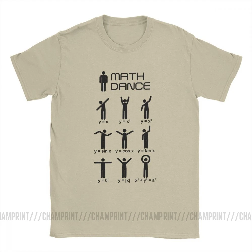 Men Math Dance T-Shirts Mathematical Mathematics Funny Round Neck Short Sleeve Tops Pure Cotton Tees Humor T Shirt | Мужская одежда