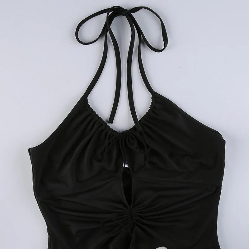 Женская футболка с открытой спиной Weekeep укороченный топ завязками на завязках и