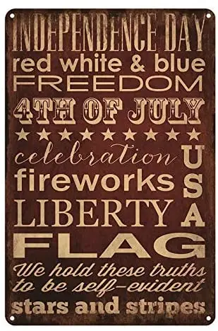 

Fireworks Liberty;Tin Sign Wall Retro Metal Bar Pub Poster Metal 11.87.9in