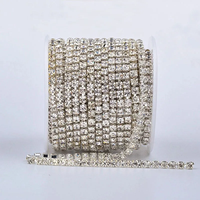 10 ярдов стразы с кристаллами закрытая цепочка Прозрачная отделка швейное