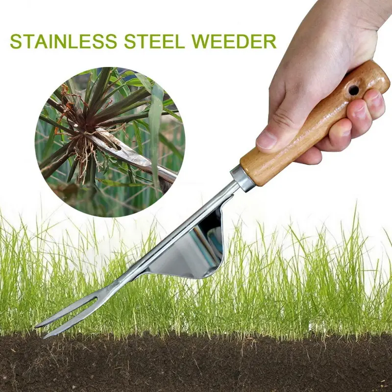 

Manual Weeding Tool Garden Hand Weeder with Wood Handle Hand weeding tool Manual Farmland Digging Lawn Weeder 1Pcs