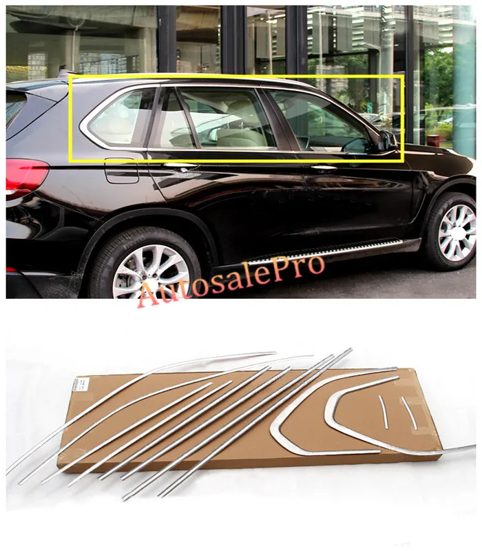 Для BMW X5 F15 2014 2015 нержавеющая хромированная оконная декоративная планка 12 шт.