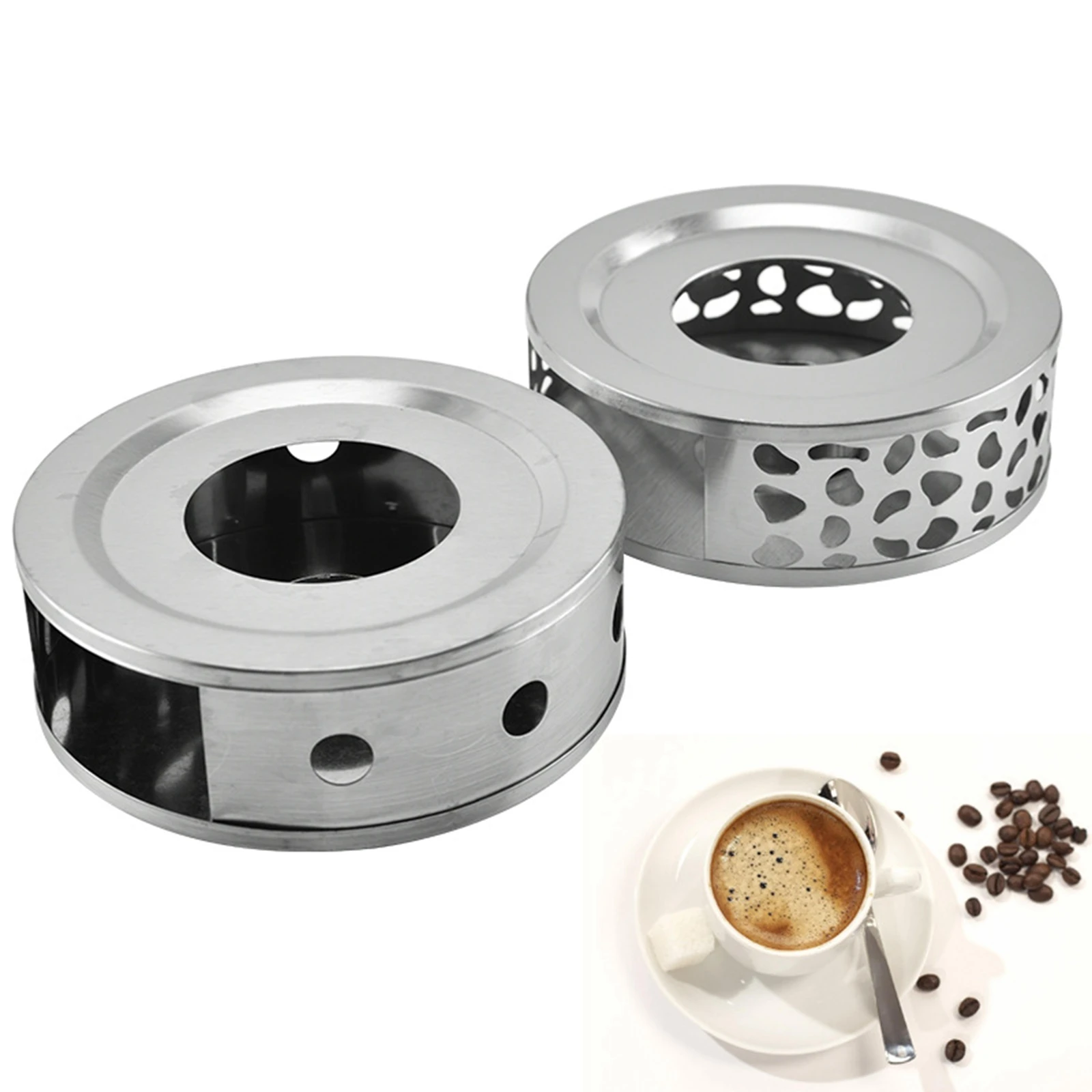 Portable Warmer Tea Holder Durable Stainless Steel Candle Warmer Tea Light Holder Trivets Coffee Warmer Teapot Heating Base