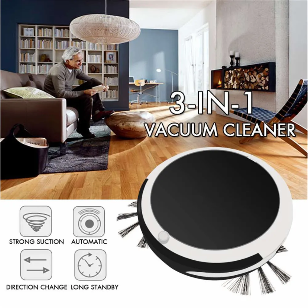 

Wet Dry Dirt Dust Hair Automatic Cleaner Multifunctional Floor Cleaner Home Cleaning Tools 3 in 1 Smart Sweeping Robot Sweep
