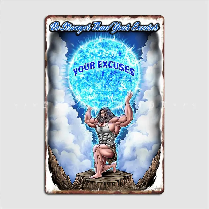 

Будьте сильнее, чем Ваши извинения, тренировки в тренажерном зале, фитнес-мотивация, металлический плакат на стену, декор для кинотеатра, Же...
