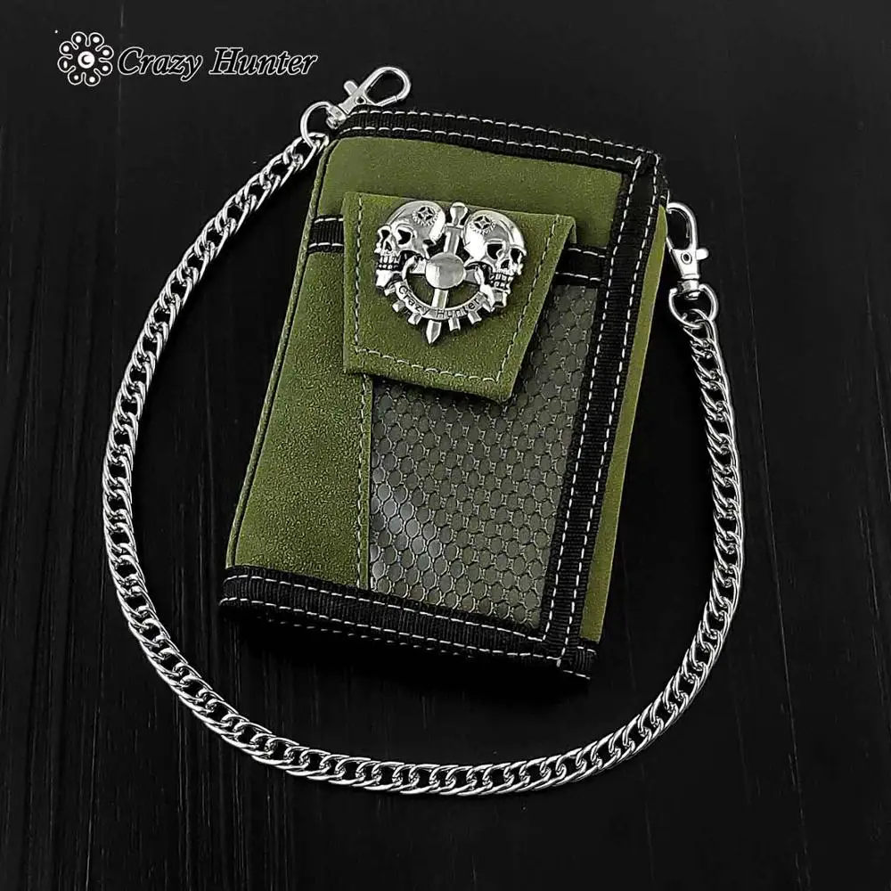 Men/Boy camouflage Cavans Trifold Card Holder Wallet With safe Chain | Багаж и сумки