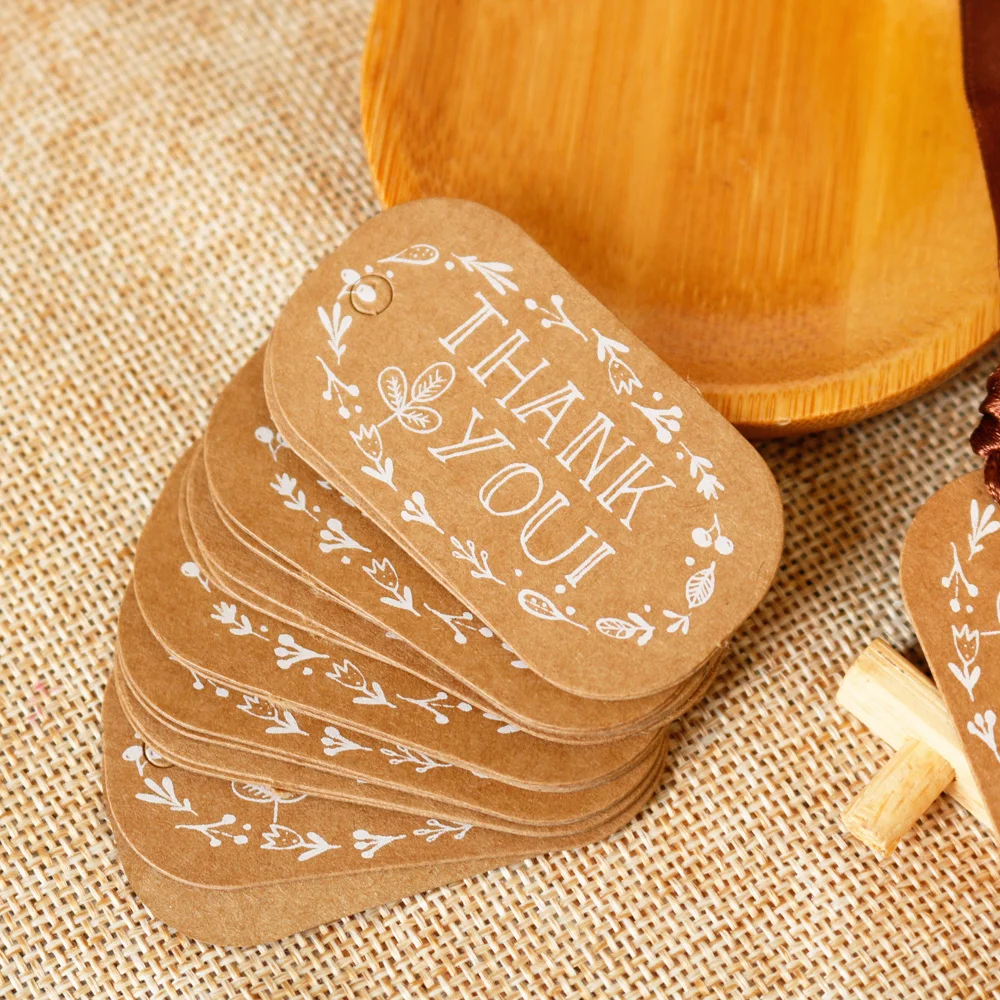 50 шт. с надписью спасибо бумажные бирки вечерние для упаковки подарков свадебные