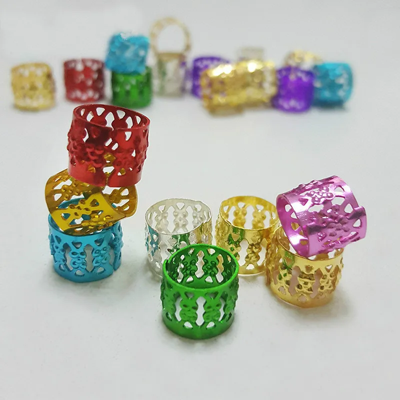 100 шт Золотые/Серебряные Металлические Трубчатые кольца дреды бусины для косичек