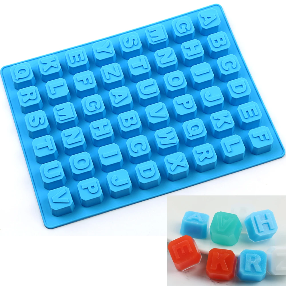 AILEHOPE лоток для кубиков льда с цифрами и буквами 48 силиконовая форма мороженого