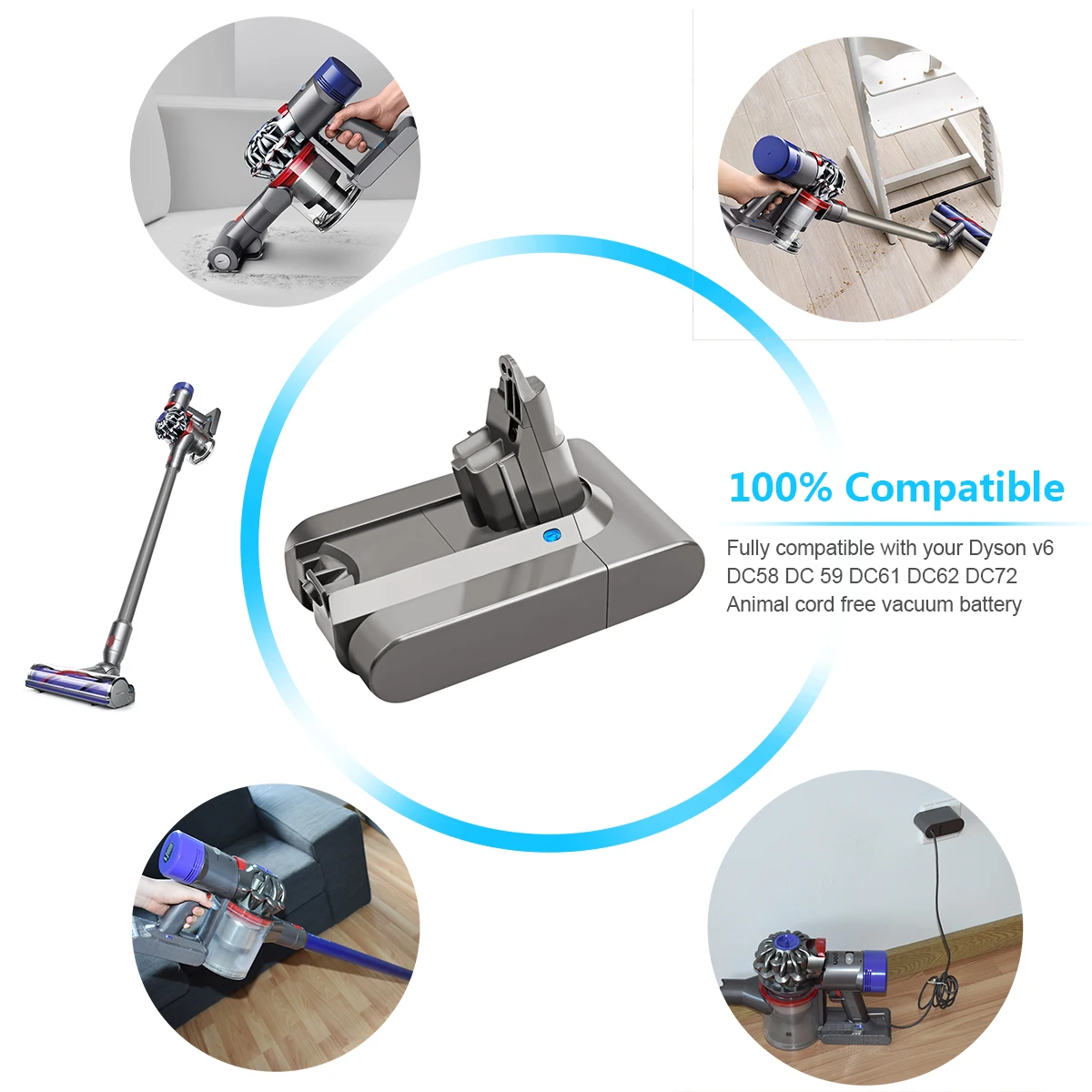 Аккумулятор Turpow 21 6 в 4000 мАч для пылесоса Dyson V6 DC58 DC59 DC61 DC62 DC72 DC74 аккумуляторная