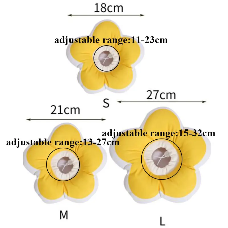 

Elizabethan Cat Collar Adjustable For Small Dogs Puppy Anti Strangling Bite Flower Collar Pet Soft Cotton Headgear Accessories