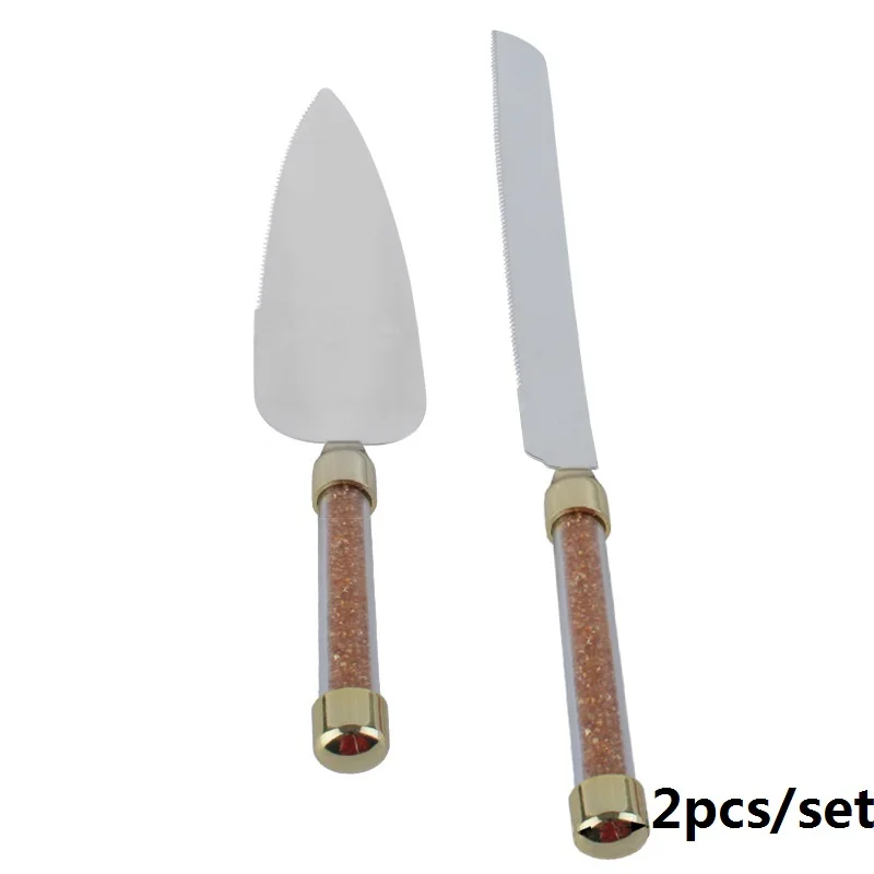2pcs Shovel Knife Столовые приборы для торта золотой фольги бумажные ЛОПАТОЧНЫЕ ножи Набор ручка нож для пиццы Свадебный сервер Западная Посуда режущий инструмент 2 шт - Цвет: 2pcs Shovel Knife
