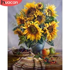 HUACAN вышивка наборы для подсолнечника вышивка крестиком цветок набор рукоделие белый холст сделай сам украшение дома 14CT 40x50cm