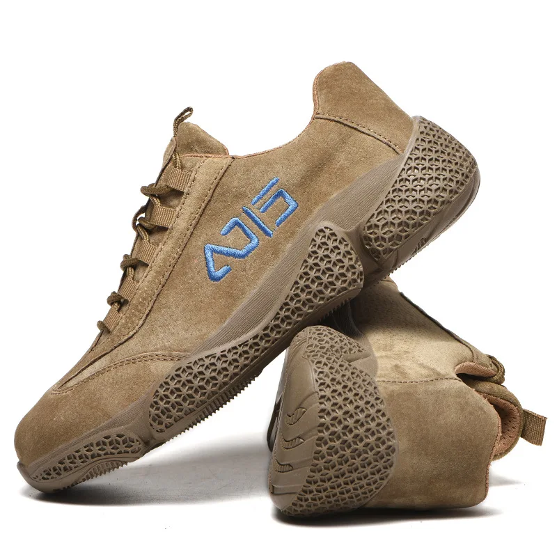 Новинка дышащая защитная обувь из свиной кожи нескользящая Нескользящая | Обувь