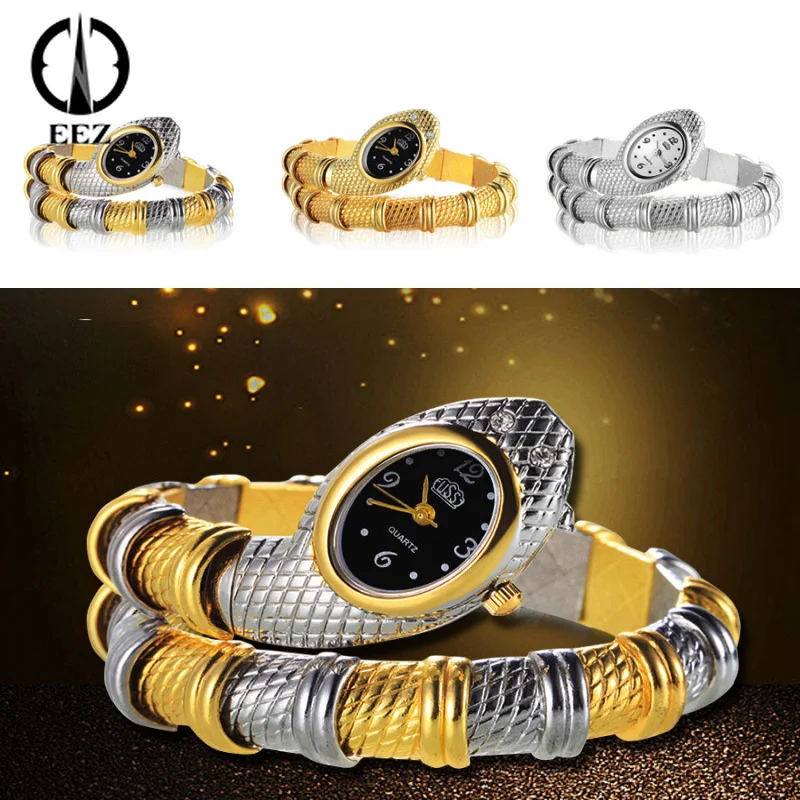 

Snake Bracelet Watches For Women Montre Femme Luxury Gold Watch Fashion Ladies Silver Bangle Watch Vogue Girl Relojes Para Mujer
