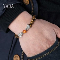 yada new 8mm tiger eyes bead bracelets and bangles for men dragon bracelet friendship handmade casual jewelry bracelet bt200086