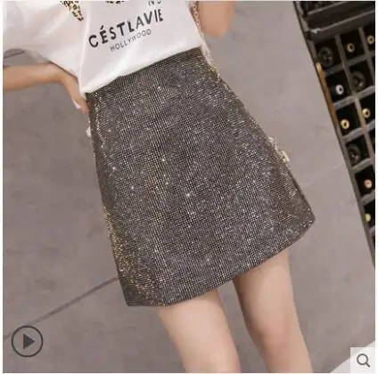 Юбка А силуэта длиной до середины бедер с высокой талией|Женские юбки| |