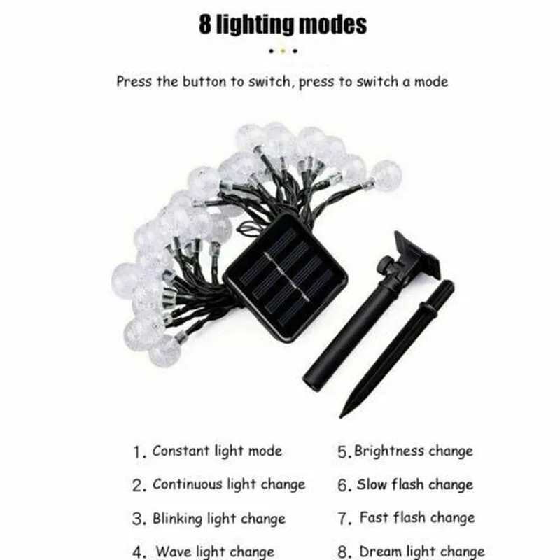 ULA1L RGB 50LED солнечного света строки Водонепроницаемый Ретро лампа светодиодная